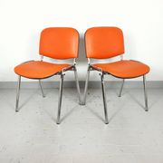 Chaises de bureau orange, années 1980