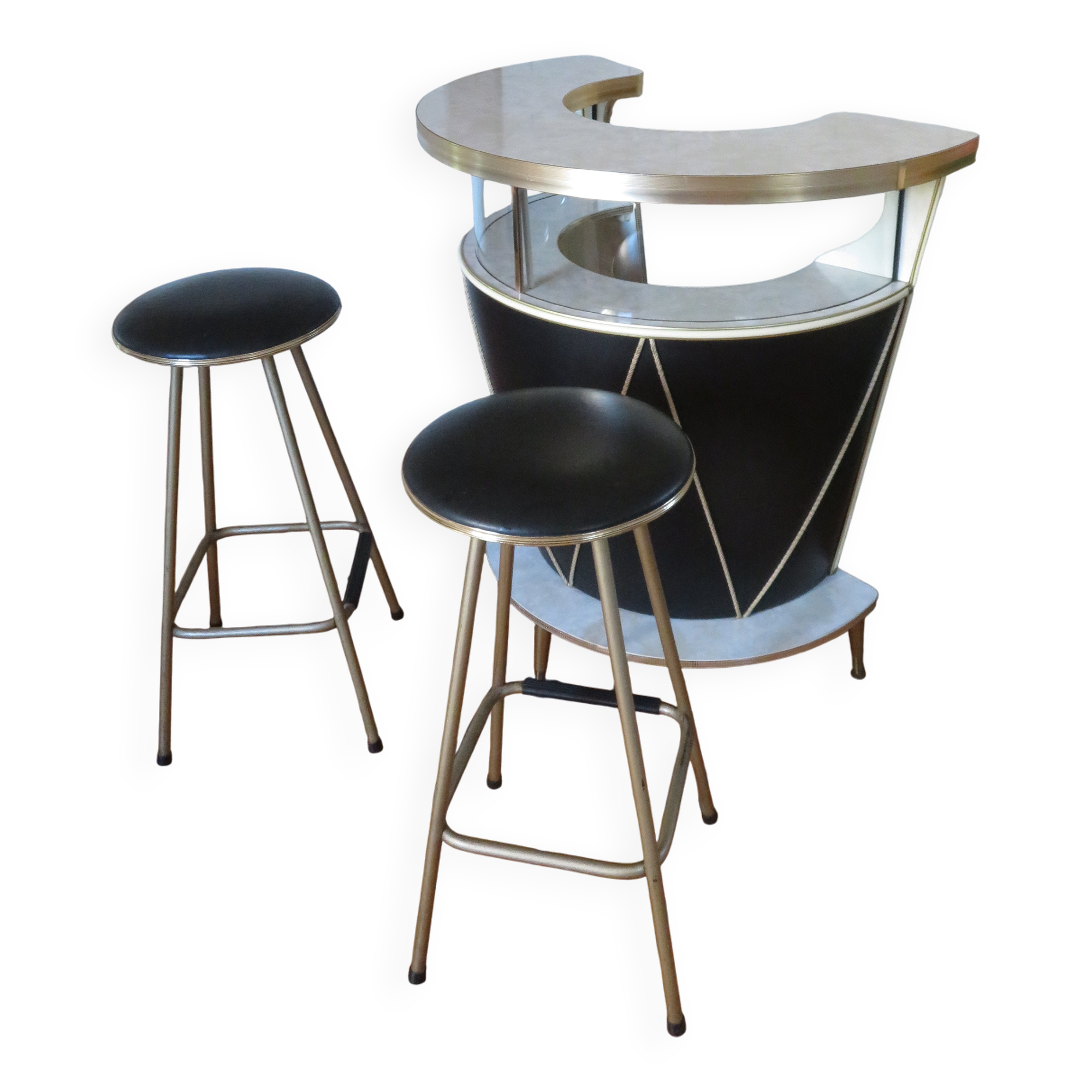 bar "cocktail Tambour" half-moon 50s/60s