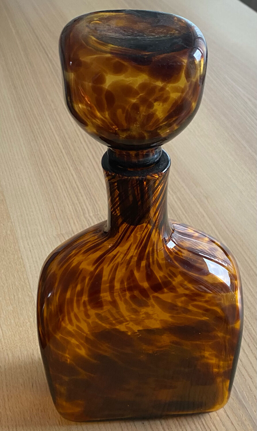 Carafe léopard en verre soufflé 1960