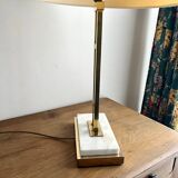 Lampe de table en laiton et marbre