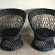 Black diabolo rattan set of the 60s