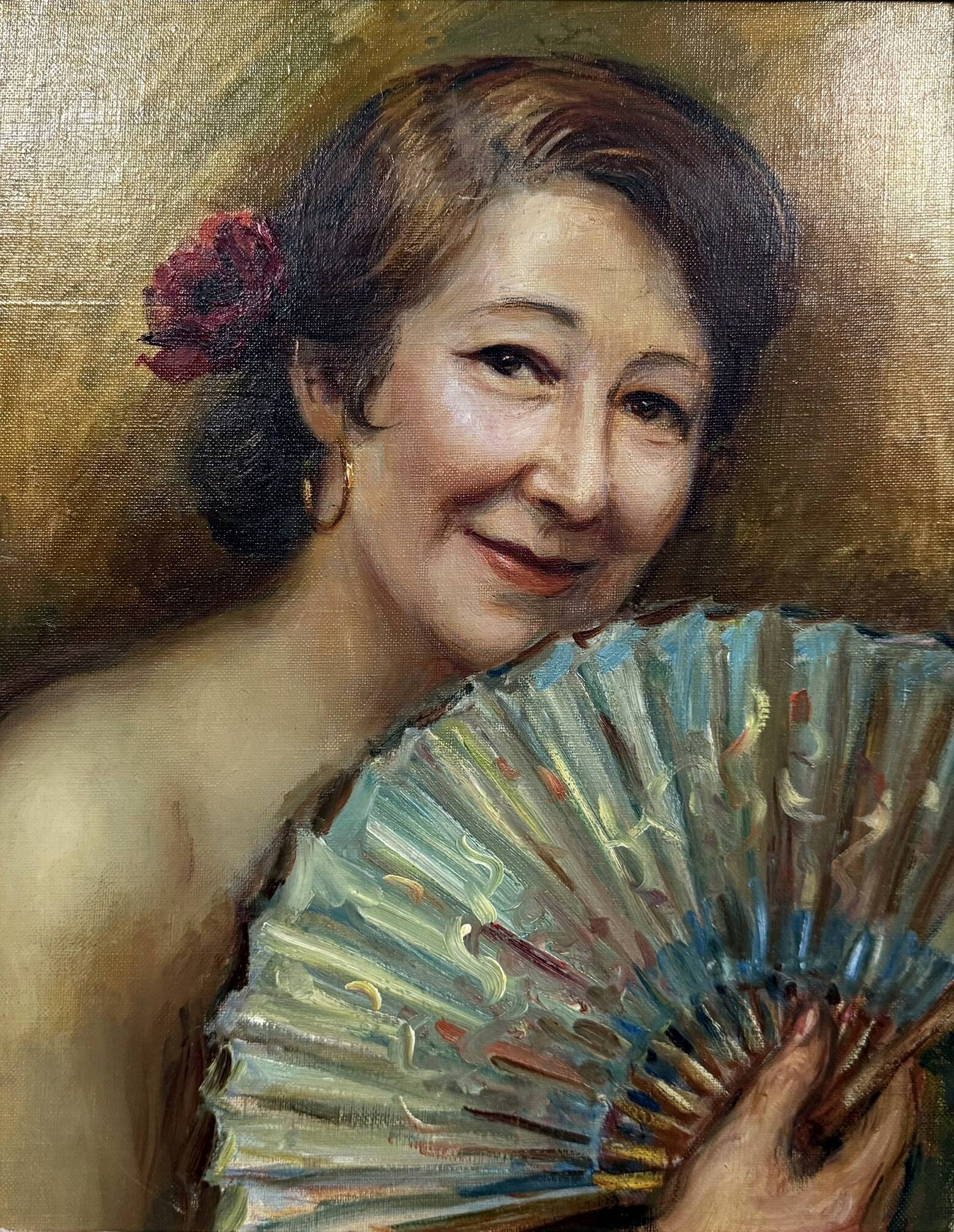 Oil painting on canvas circa 1940-1950