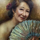 Oil painting on canvas circa 1940-1950