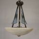 Art Deco style pendant light with alabaster shade, 1980s