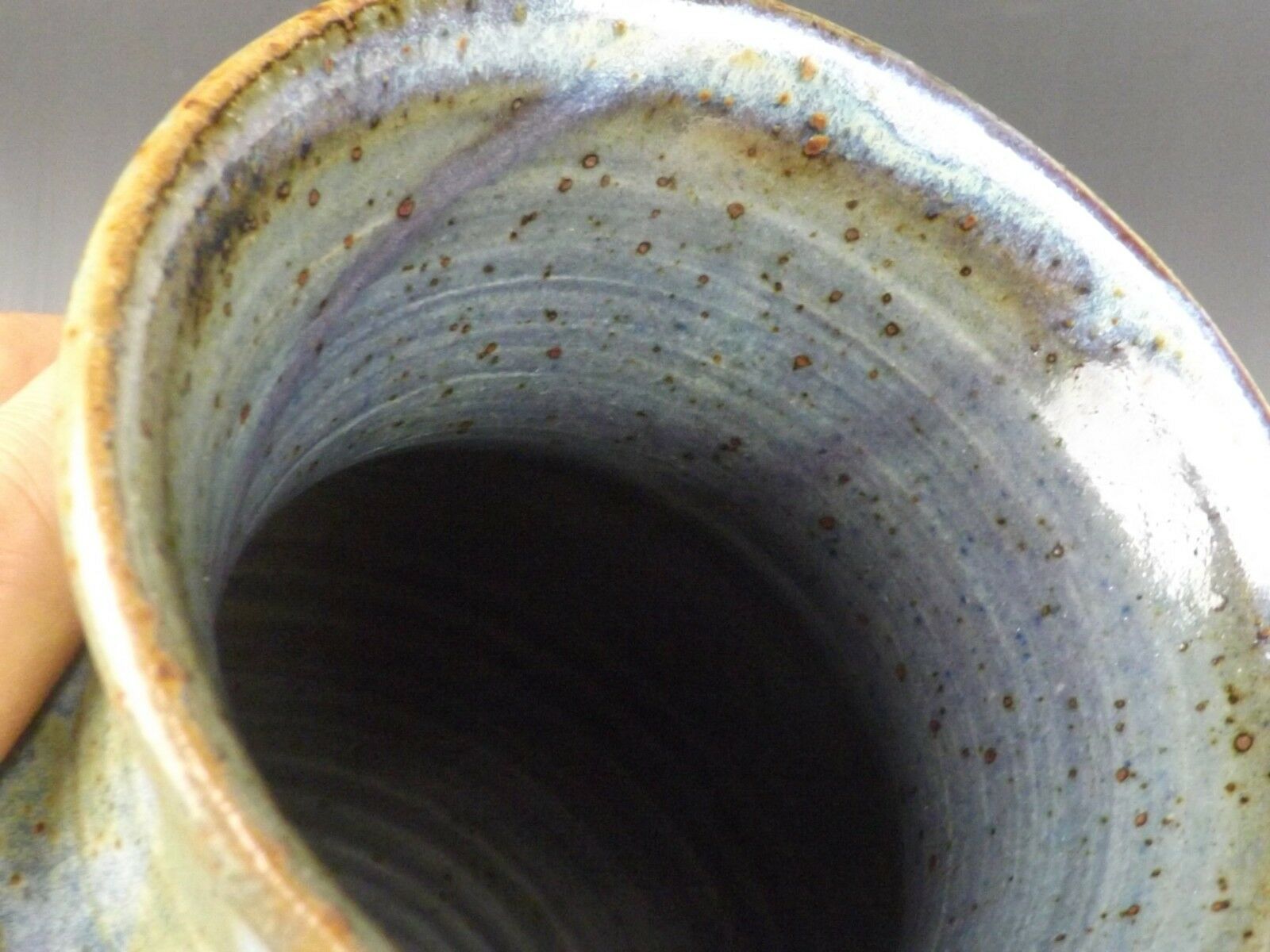 Muddled Sandstone Vase, Puisaye,Beautiful Signature of Incurvé Artist