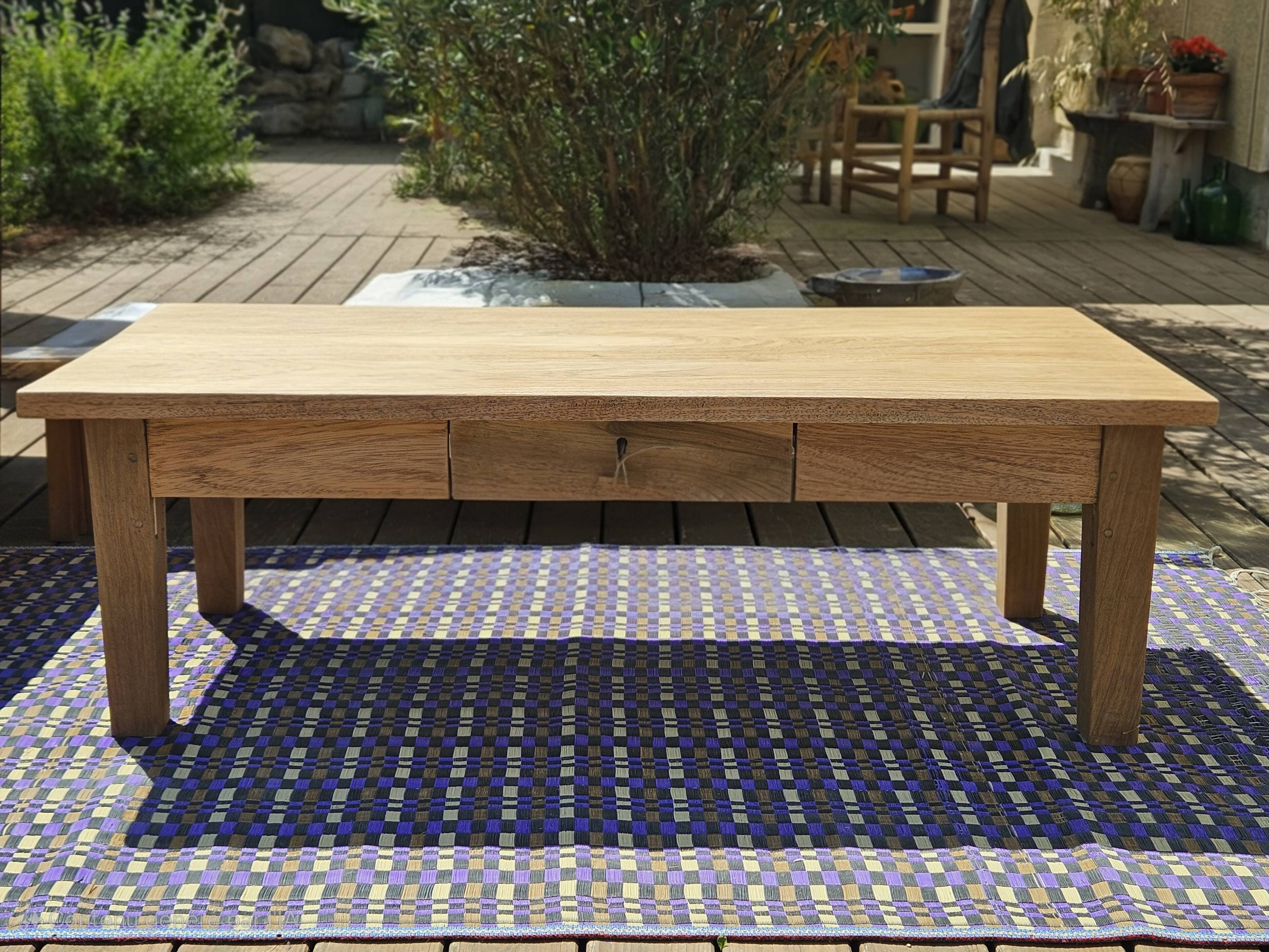 Antique solid wood coffee table – unique restored piece | Louna