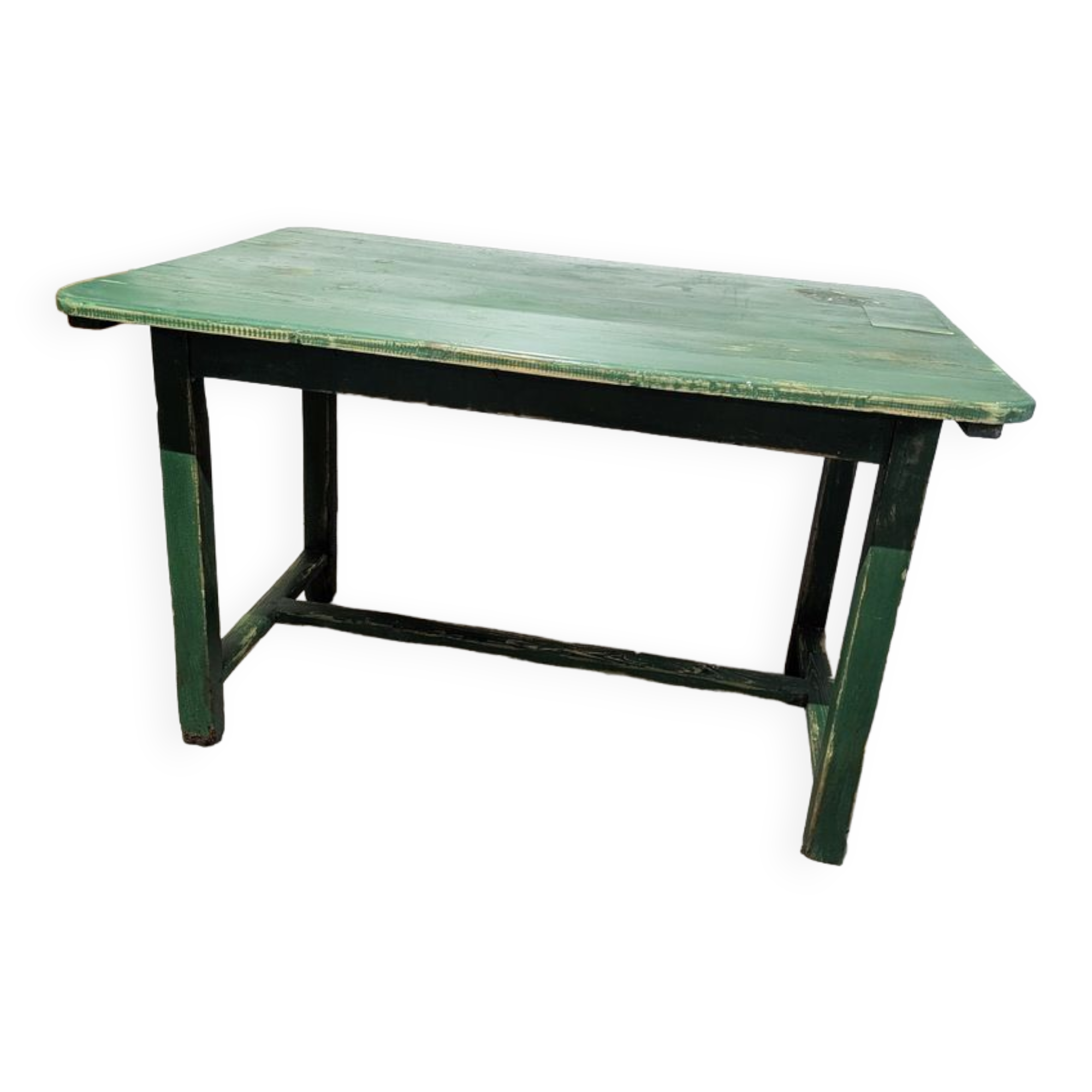 Old green farm table