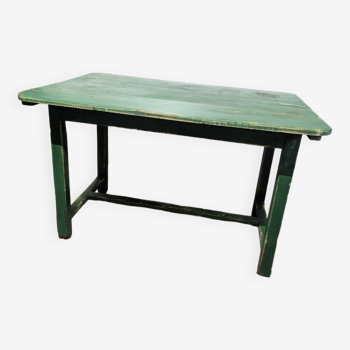 Old green farm table