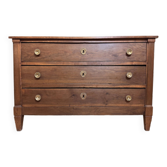 Directoire period chest of drawers in solid blond oak circa 1800