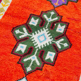 Handmade unique oriental orange runner rug 82 cm x 375 cm