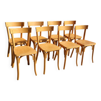 8 chaises baumann n°21 hêtre clair