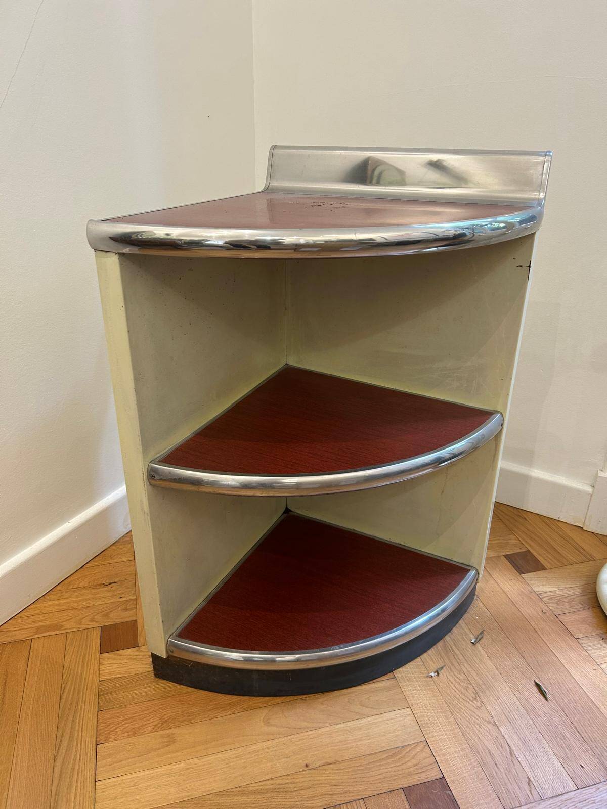 Formica and Vintage Metal Corner Cabinet (50-60)