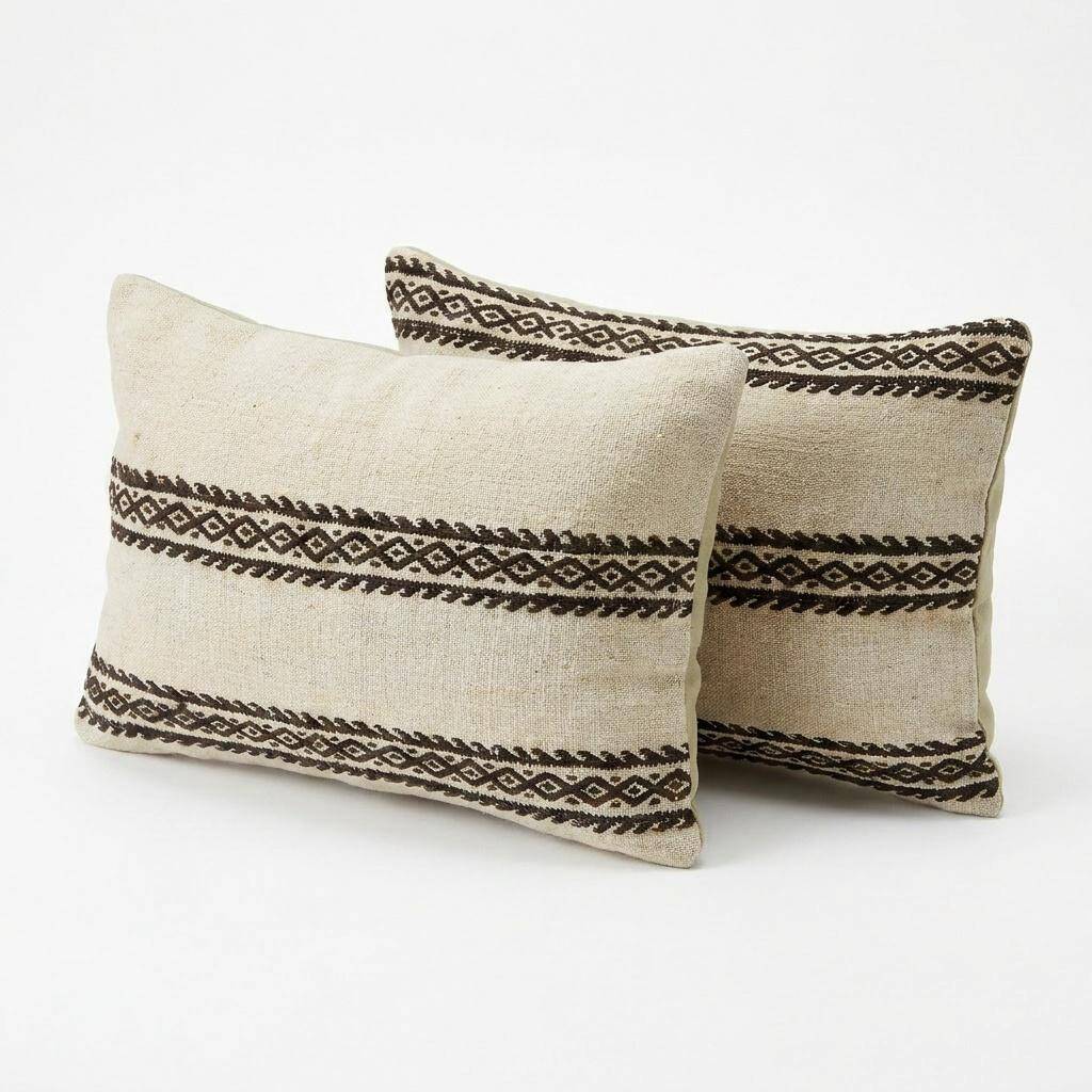 Set of 2 vintage kilim cushion covers 36x51 cm