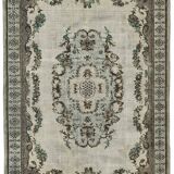 Overdyed Wool Vintage Handmade Carved Rug 169 cm x 288 cm