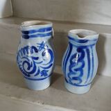 2 antique stoneware pitchers