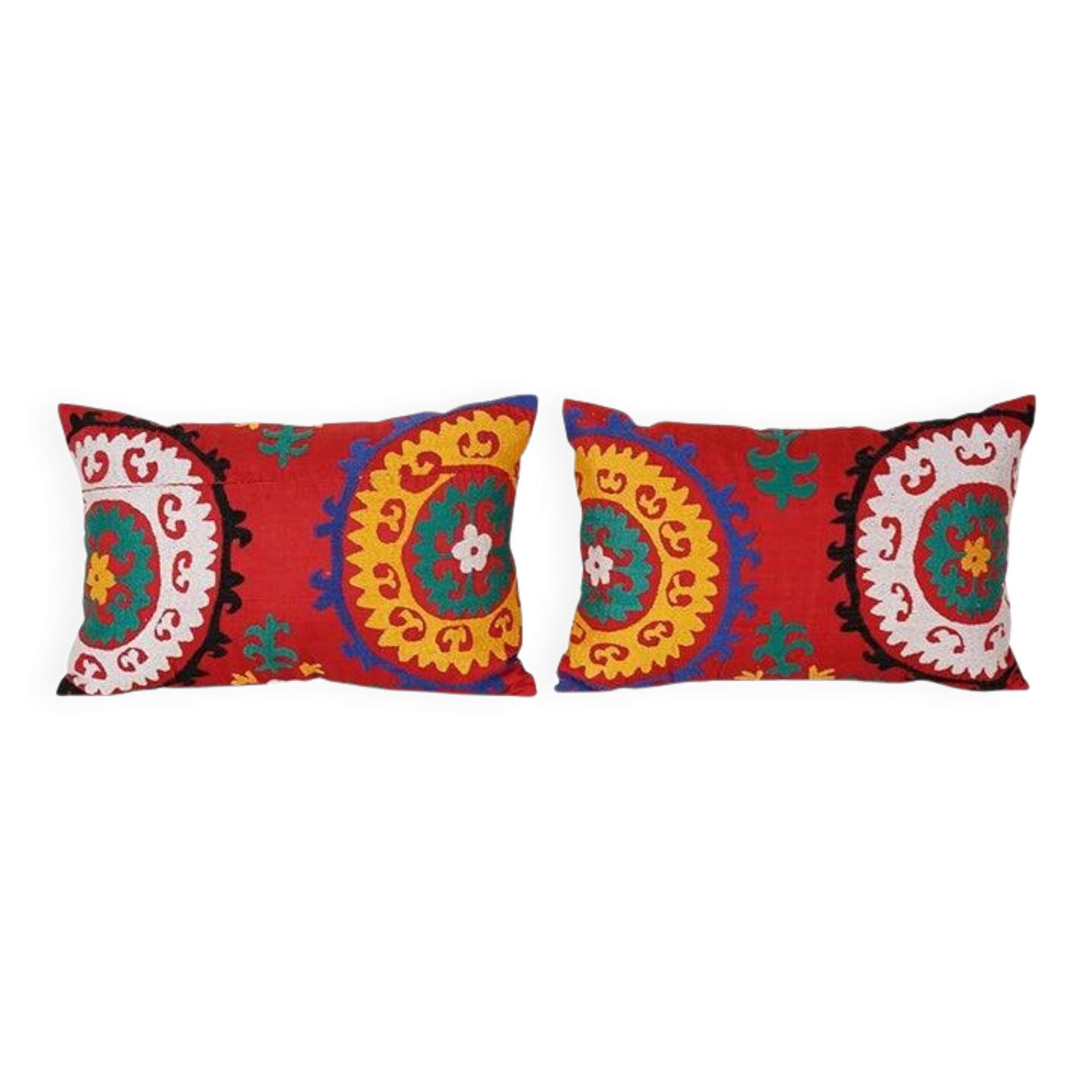 Set of 2 vintage embroidered cushion covers 41x61 cm