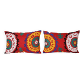 Set of 2 vintage embroidered cushion covers 41x61 cm