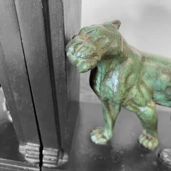 Lion and lioness bookends by Joseph Carlier, 1930