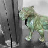 Serre-livres lion et lionne par Joseph Carlier, 1930