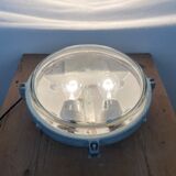 Grey Industrial Cast Aluminium Wall or Ceiling Light from Elektrosvit, 1970s