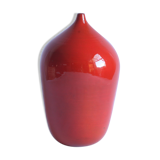 Red glazed ceramic vase by Paco, Belgium 1960s