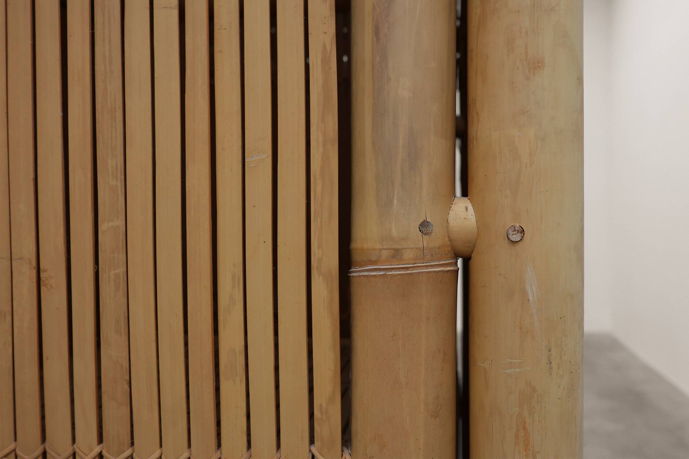 Mid-century bamboo and rattan wardrobe, Italy ca. 1960