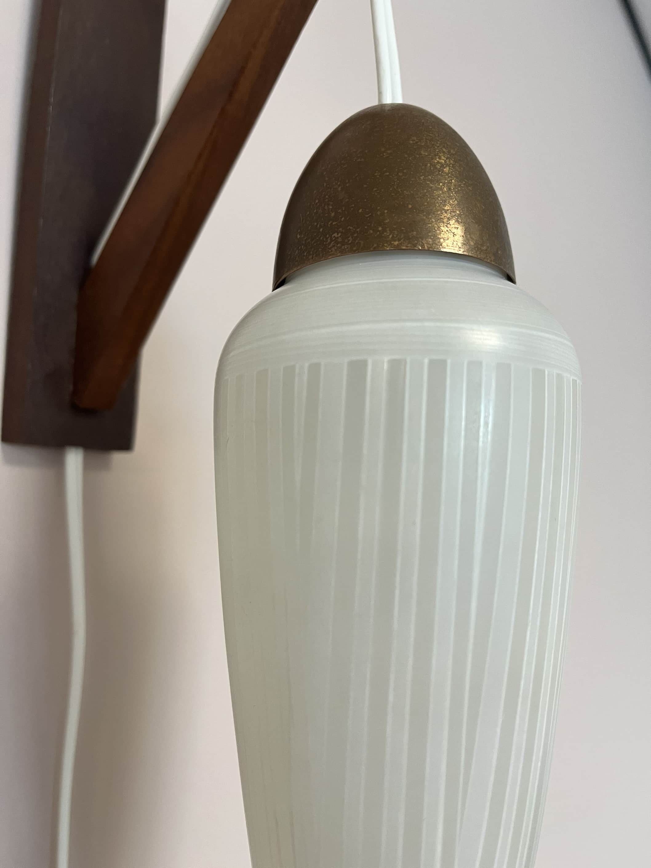 Vintage wall lamp glass danish design