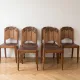 Lot de 6 chaises Art Déco en bois et cuir