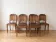 Lot de 6 chaises Art Déco en bois et cuir