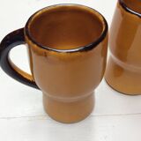 6 glazed terracotta mugs