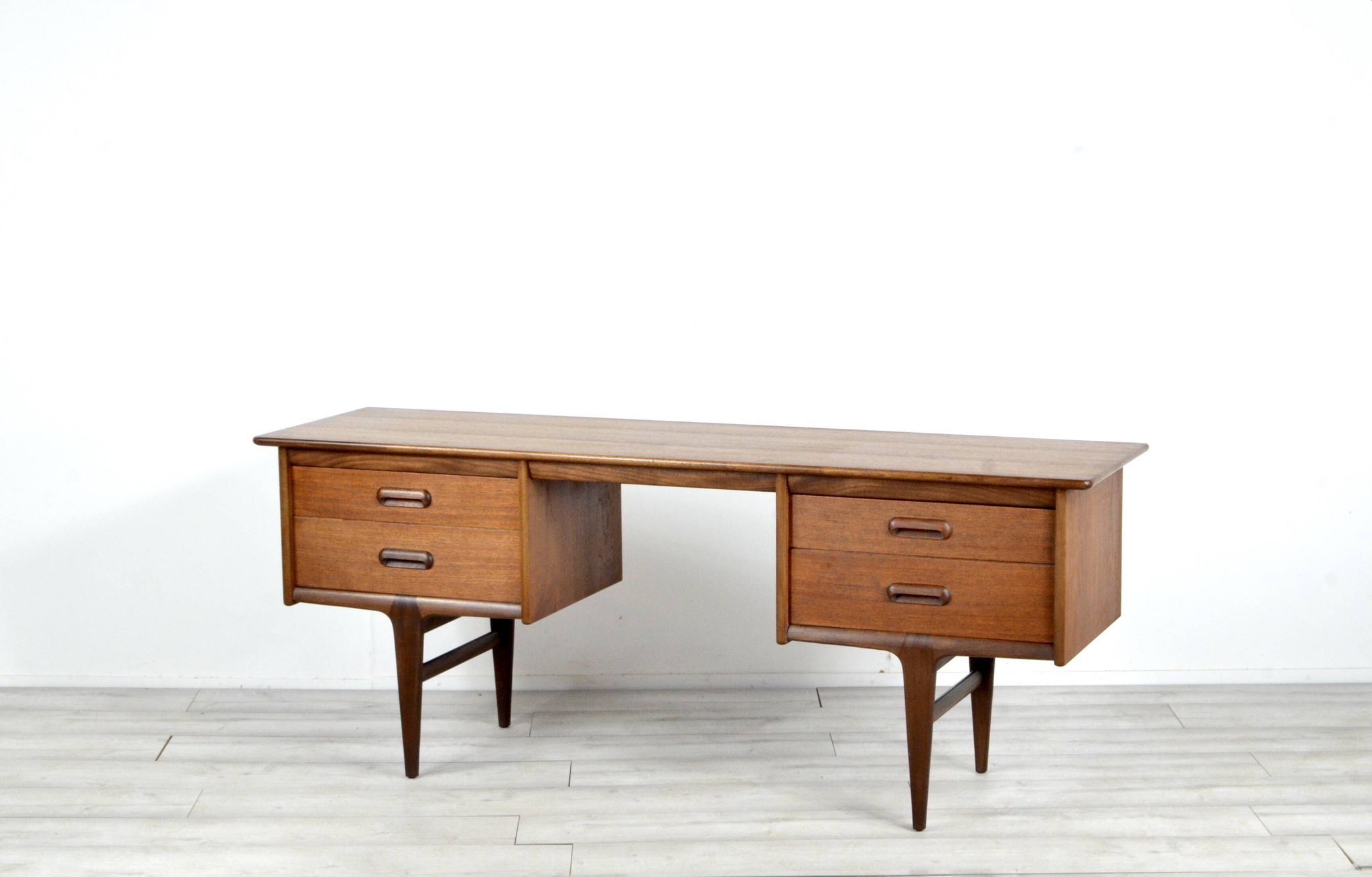 Midcentury Afromosia Desk From A. Younger Designed By John Herbert. Vintage