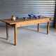 Old wooden table, farmhouse style, dining table.