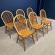 Set of 6 solid pine chairs from the 80s