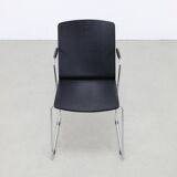 4x Chaises de salle à manger en contreplaqué et chrome, années 1990