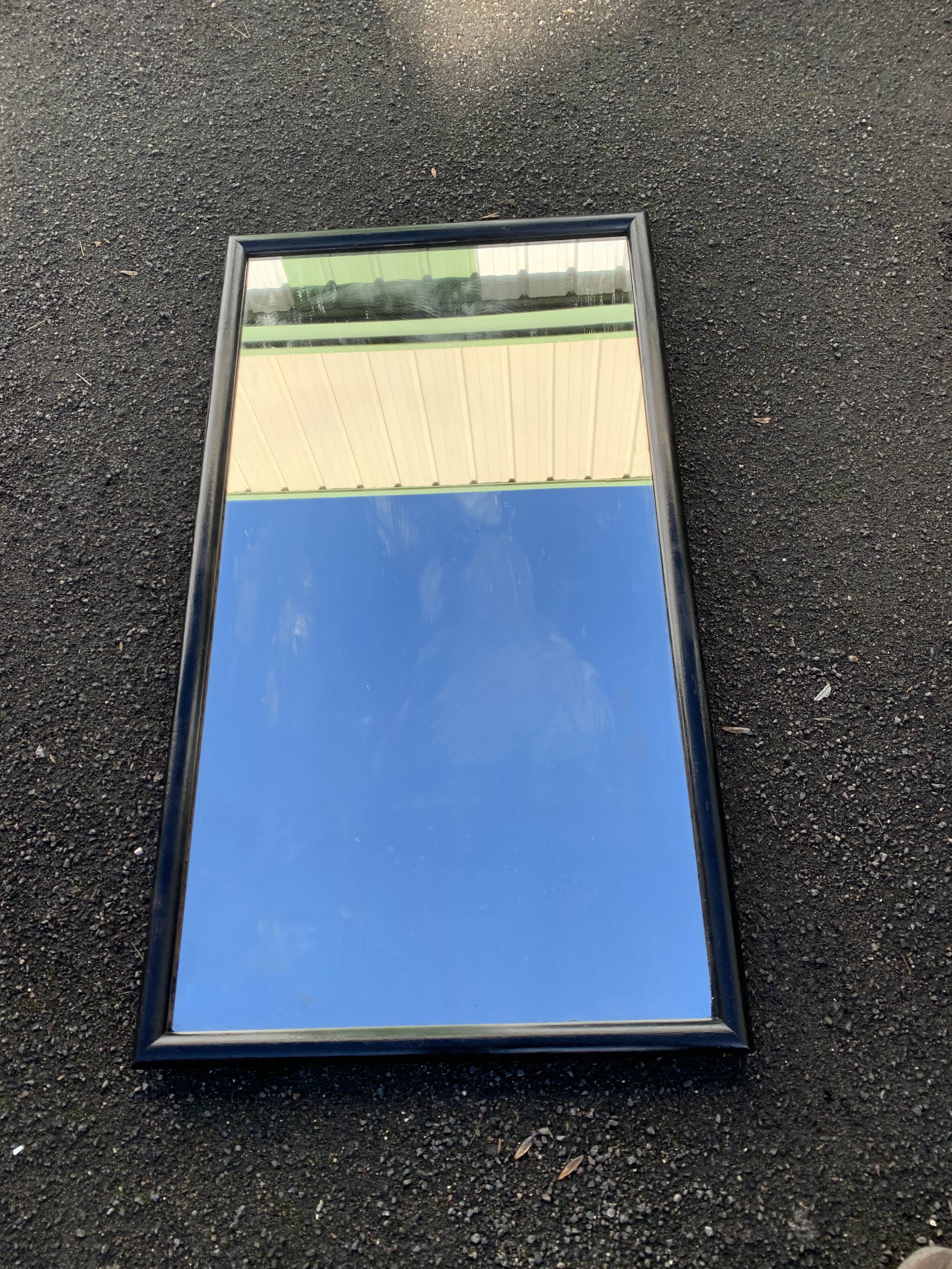 Large black wood mirror 116 x 64