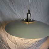White pendant light, Scandinavian, space age, Poulsen style, 1990.