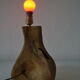 Modernist brutalist lamp free form years 60 olive wood