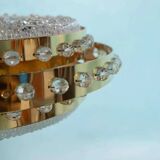 Midmod glass and brass suspension, Orrefors Sweden