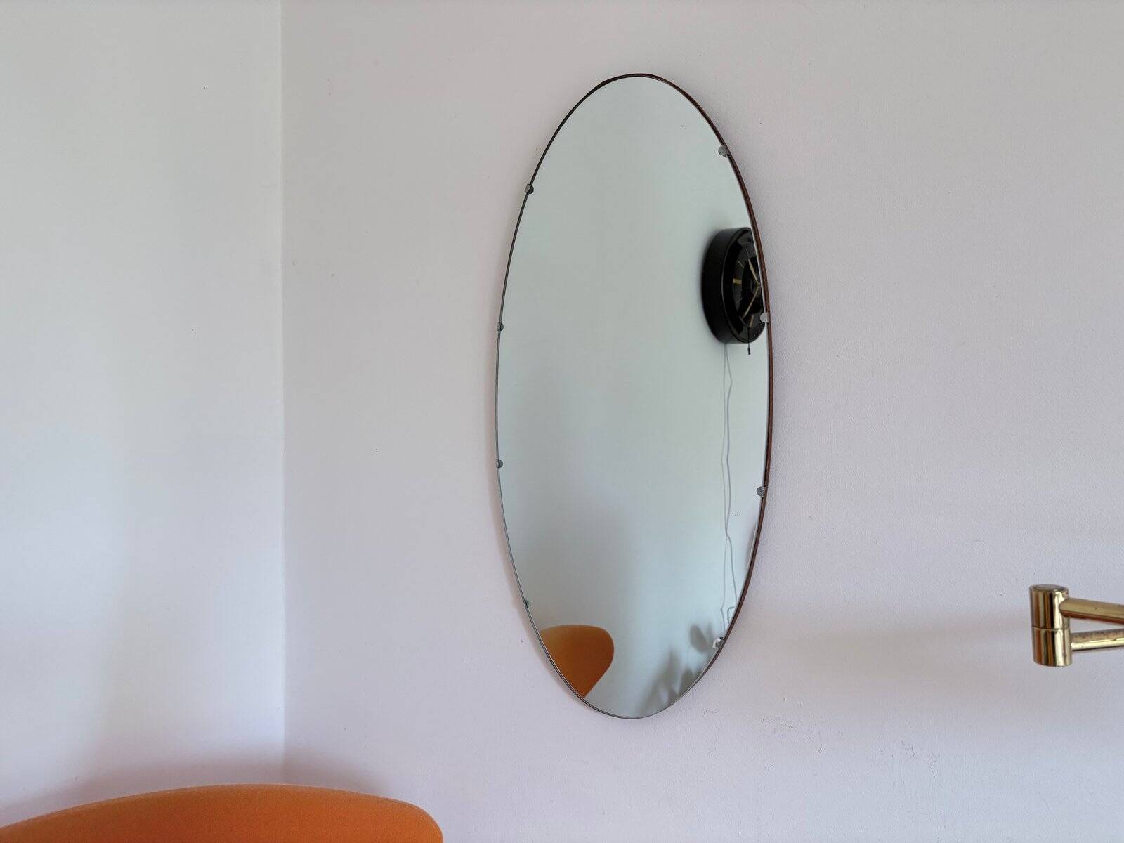 Vintage oval rockabilly mirror, 1960s