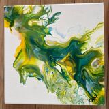 Acrylic triptych painting on canvas