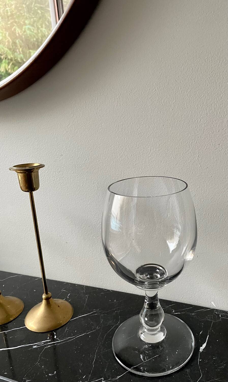 Old crystal stemmed glass vase