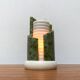 Postmodern stone table lamp, 1980s