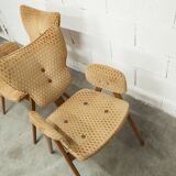 4 chairs and 2 Lounge armchairs by Roger Landault, ABC edition, 1950.