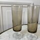 Set of 4 champagne flutes in smoked glass 70s