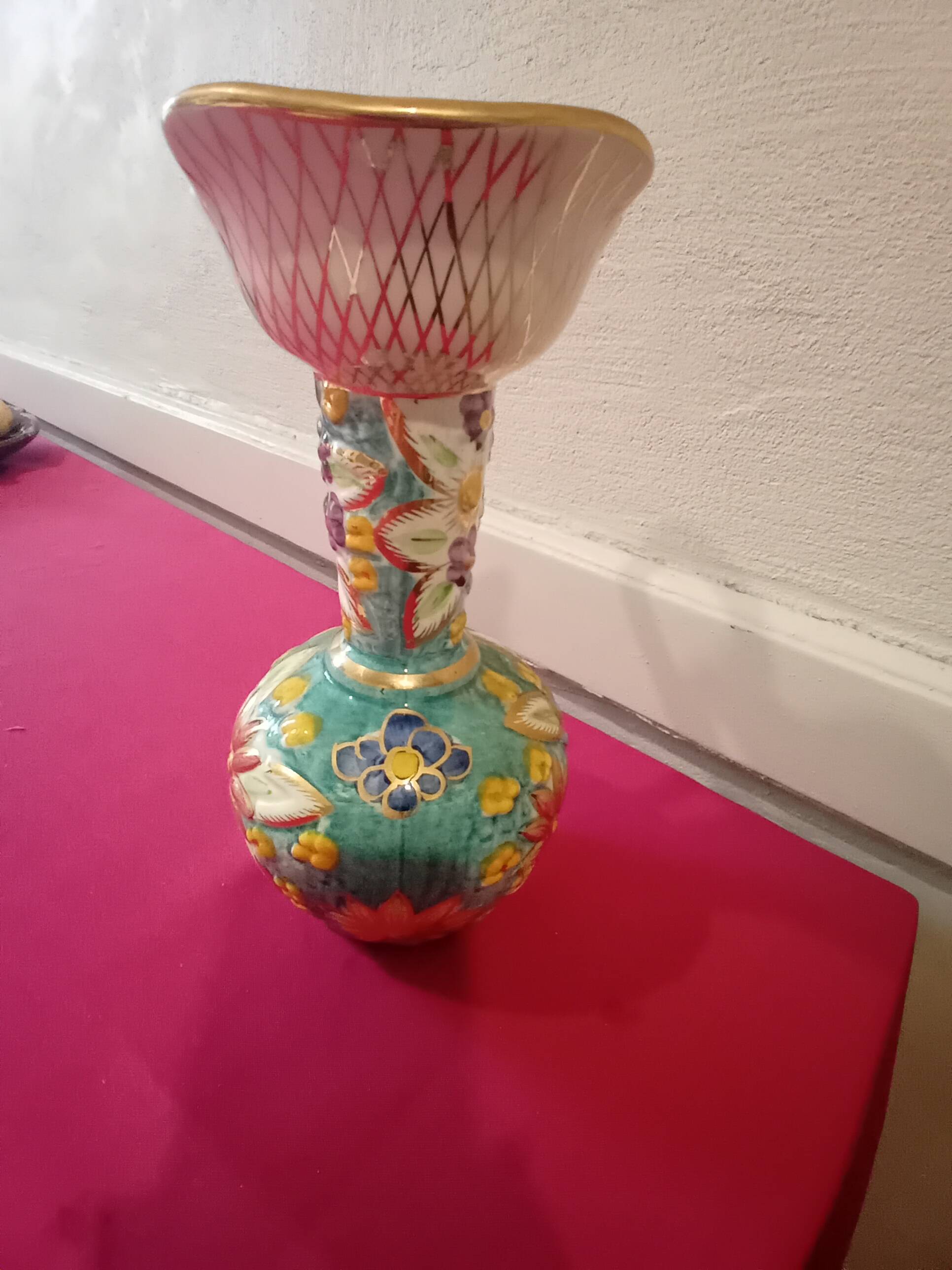 Vase/Pitcher in Belgian ceramic, signed H. Bequet