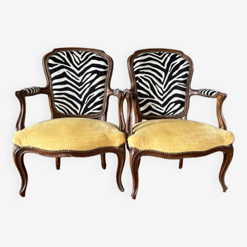 Pair of zebra armchairs