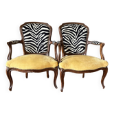 Paire de fauteuils zèbre