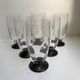 Set of 6 champagne flutes with purple feet Art Deco 30s