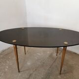 Oval coffee table in black opaline
