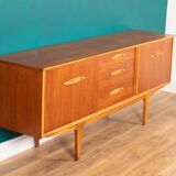 Retro Teak 1960s Long Mid Century Sideboard With Sliding Doors